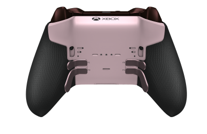 Manette sans fil Xbox Elite Series 2 - Core - Body: Soft Pink + Rubberized Grips, D-pad: Facet, Bright Silver (Metal), Back: Soft Pink + Rubberized Grips