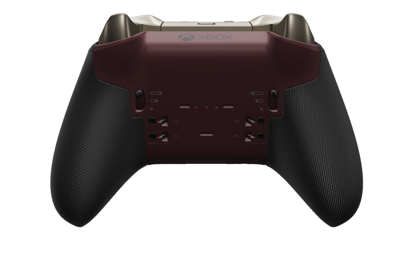 Manette sans fil Xbox Elite Series 2 - Core - Behuizing voorzijde: Granaatrood + rubberen handvatten, D-pad: Facet, Carbon Black (Metal), Behuizing achterzijde: Granaatrood + rubberen handvatten
