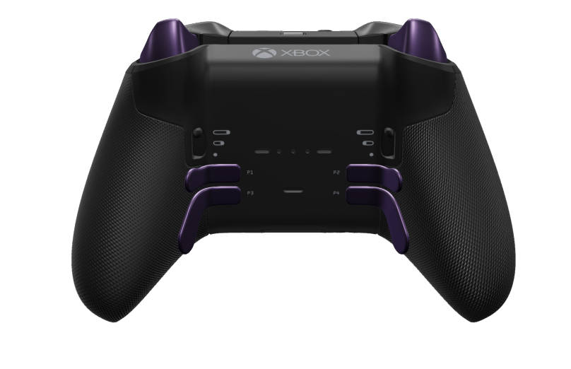 Xbox Elite Wireless Controller Series 2 - Core - Body: Carbon Black + Rubberised Grips, D-pad: Faceted, Astral Purple (Metal), Back: Carbon Black + Rubberised Grips