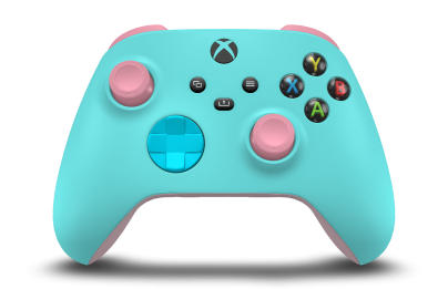 Xbox Wireless Controller - Corpo: Azul Glaciar, Botões Direcionais: Azul Libélula, Manípulos Analógicos: Rosa Retro