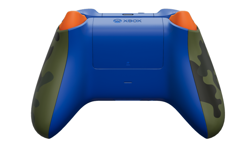 Xbox Wireless Controller - Body: Forest Camo, D-Pads: Shock Blue, Thumbsticks: Zest Orange