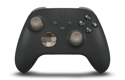 Xbox Wireless Controller - 機身: 碳黑色, 方向鍵: 沙漠棕 (金屬), 搖桿: 沙漠棕