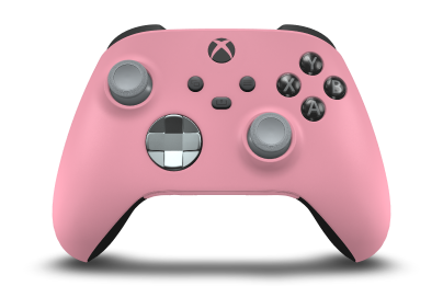 Xbox 無線控制器 - 몸체: 레트로 핑크, 방향 패드: 애쉬 그레이(메탈릭), 엄지스틱: 애쉬 그레이