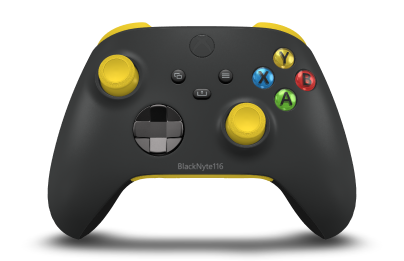 Xbox Wireless Controller - Korpus: Węglowa czerń, Pady kierunkowe: Głęboka czerń (metaliczny), Drążki: Piorunujący żółty