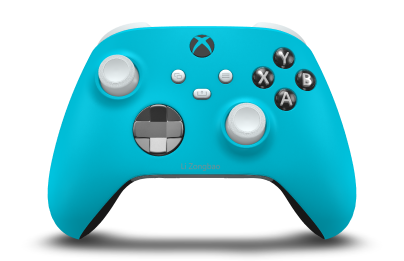 Xbox Wireless Controller - Body: Dragonfly Blue, D-Pads: Storm Grey (Metallic), Thumbsticks: Robot White