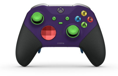 Mando inalámbrico Xbox Elite Series 2: básico - Framsida: Astral Purple + gummerat grepp, Styrknapp: Facett, Pulse Red (Metall), Baksida: Astral Purple + gummerat grepp