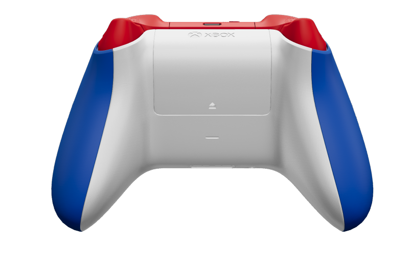 Xbox Wireless Controller - 몸체: 쇼크 블루, 방향 패드: 로봇 화이트, 엄지스틱: 제스트 오렌지