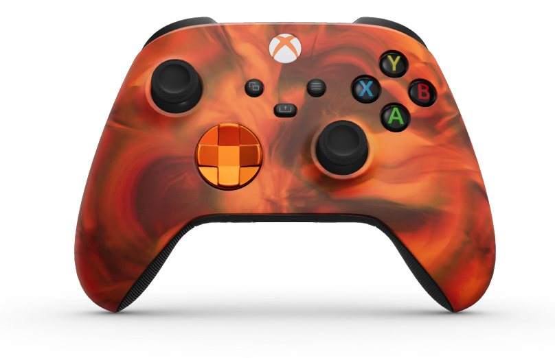 Xbox Wireless Controller - Corps: Fire Vapor, BMD: Zest Orange (métallique), Joysticks: Carbon Black