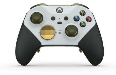 Xbox Elite Wireless Controller Series 2 - Core - Body: Robot White + Rubberized Grips, D-pad: Facet, Gold Matte (Metal), Back: Carbon Black + Rubberized Grips