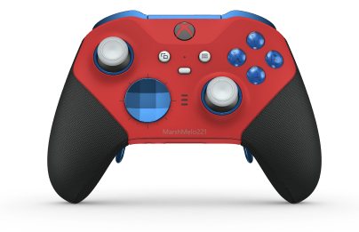 Xbox Elite Wireless Controller Series 2 - Core - Body: Pulse Red + Rubberised Grips, D-pad: Facet, Photon Blue (Metal), Back: Pulse Red + Rubberised Grips