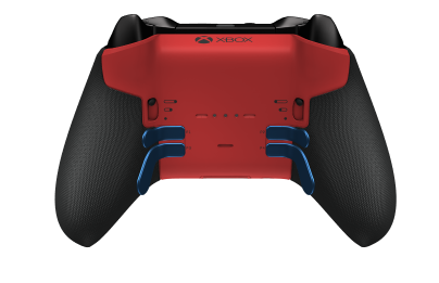 Xbox Elite Wireless Controller Series 2 - Core - Body: Shock Blue + Rubberized Grips, D-pad: Facet, Pulse Red (Metal), Back: Pulse Red + Rubberized Grips