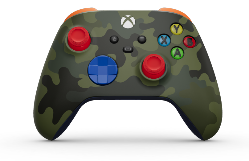 Xbox Wireless Controller - Corps: Forest Camo, BMD: Shock Blue, Joysticks: Pulse Red