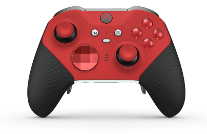 Xbox Elite Wireless Controller Series 2 - Core - Body: Pulse Red + Rubberized Grips, D-pad: Facet, Pulse Red (Metal), Back: Robot White + Rubberized Grips