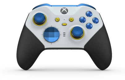 Manette sans fil Xbox Elite Series 2 - Core - Body: Robot White + Rubberized Grips, D-pad: Facet, Photon Blue (Metal), Back: Carbon Black + Rubberized Grips