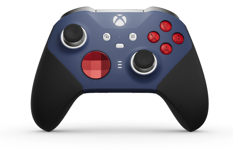 Xbox Elite Wireless Controller Series 2 - Core - Body: Midnight Blue + Rubberised Grips, D-pad: Faceted, Pulse Red (Metal), Back: Midnight Blue + Rubberised Grips