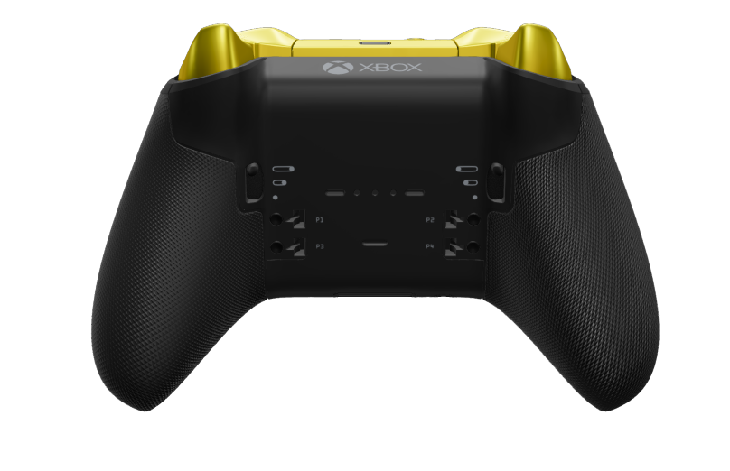Xbox Elite Wireless Controller Series 2 - Core - Body: Carbon Black + Rubberised Grips, D-pad: Cross, Hero Gold (Metal), Back: Carbon Black + Rubberised Grips