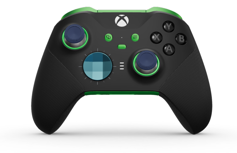 Xbox Elite Wireless Controller Series 2 - Core - Body: Carbon Black + Rubberised Grips, D-pad: Faceted, Mineral Blue (Metal), Back: Velocity Green + Rubberised Grips