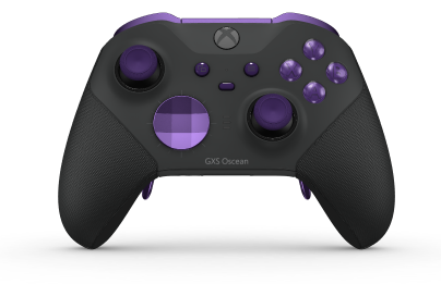 Xbox Elite Wireless Controller Series 2 - Core - Body: Carbon Black + Rubberized Grips, D-pad: Facet, Astral Purple (Metal), Back: Carbon Black + Rubberized Grips