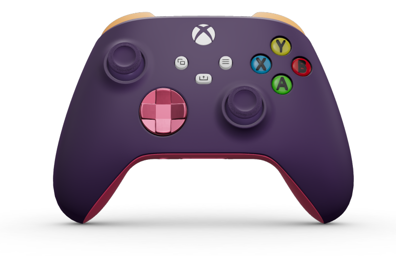 Xbox Wireless Controller - 몸체: 아스트랄 퍼플, 방향 패드: 딥 핑크(메탈릭), 엄지스틱: 아스트랄 퍼플