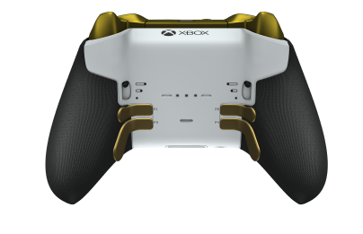 Manette sans fil Xbox Elite Series 2 - Core - Corpo: Preto Carbono + Pegas em Borracha, Botão Direcional: Faceta, Dourado Mate (Metal), Traseira: Branco Robot + Pegas em Borracha