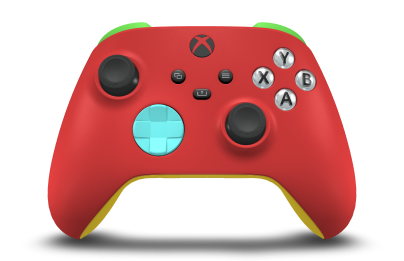 Xbox Wireless Controller - Body: Pulse Red, D-Pads: Glacier Blue, Thumbsticks: Carbon Black