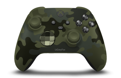 Xbox Wireless Controller - Corpo: Camuflagem de floresta, Botões Direcionais: Verde Noturno (Metálico), Manípulos Analógicos: Verde Noturno