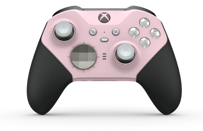 Xbox Elite Wireless Controller Series 2 - Core - Korpus: Soft Pink + Rubberized Grips, Pad kierunkowy: Wersja wklęsła, świetliste srebrno (wariant metaliczny), Tył: Soft Pink + Rubberized Grips