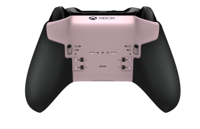 Xbox Elite Wireless Controller Series 2 - Core - Korpus: Soft Pink + Rubberized Grips, Pad kierunkowy: Wersja wklęsła, świetliste srebrno (wariant metaliczny), Tył: Soft Pink + Rubberized Grips