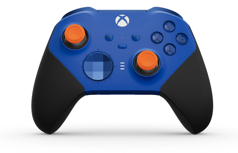 Xbox Elite draadloze controller Series 2 - Core - Hoveddel: Stødblå + gummigreb, D-blok: Facetteret, fotonblå (metal), Bagside: Stødblå + gummigreb