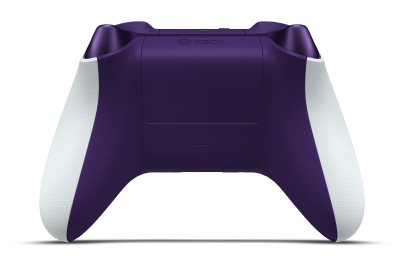 Controller with Robot White body, Astral Purple (Metallic) D-pad, and Astral Purple thumbsticks - back view