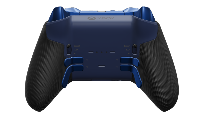 Xbox Elite Wireless Controller Series 2 - Core - Corps: Midnight Blue + poignées caoutchoutées, BMD: À facettes, Photon Blue (métal), Arrière: Midnight Blue + poignées caoutchoutées