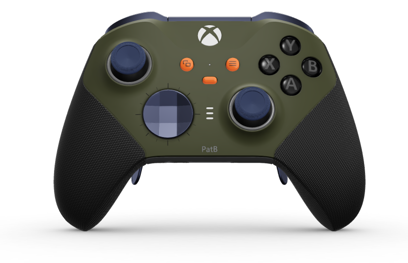 Xbox Elite Wireless Controller Series 2 - Core - Body: Nocturnal Green + Rubberized Grips, D-pad: Faceted, Midnight Blue (Metal), Back: Storm Gray + Rubberized Grips