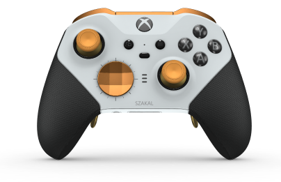 Xbox Elite draadloze controller Series 2 - Core - Body: Robot White + Rubberized Grips, D-pad: Facet, Soft Orange (Metal), Back: Robot White + Rubberized Grips