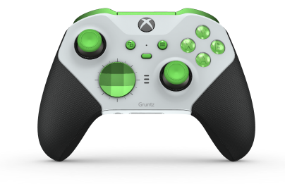 Xbox Elite Wireless Controller Series 2 - Core - Behuizing voorzijde: Robotwit + rubberen handvatten, D-pad: Facet, Velocity Green (Metal), Behuizing achterzijde: Robotwit + rubberen handvatten