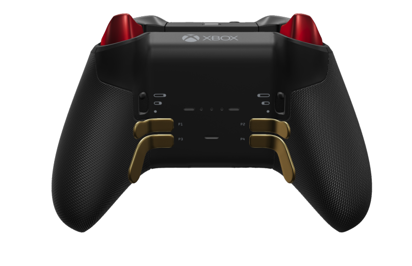 Xbox Elite Wireless Controller Series 2 – Core - Body: Carbon Black + Rubberised Grips, D-pad: Cross, Hero Gold (Metal), Back: Carbon Black + Rubberised Grips