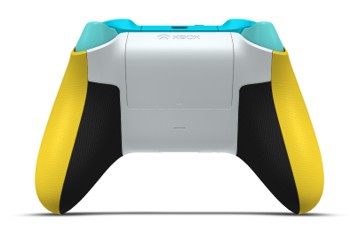 Controller with Lighting Yellow body, Robot White D-pad, and Glacier Blue thumbsticks - back view
