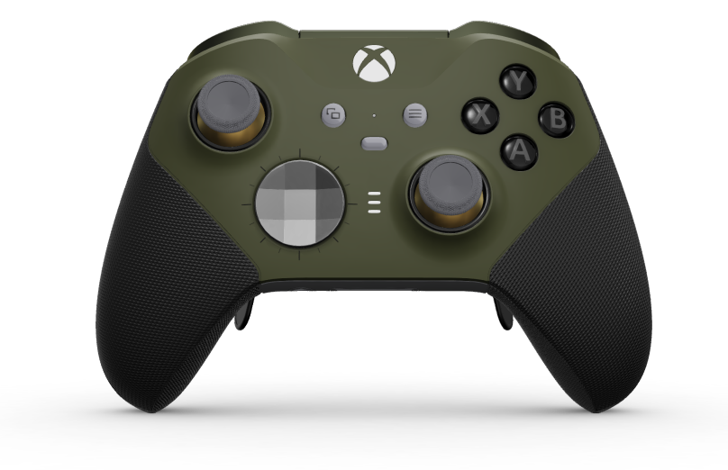 Xbox Elite Wireless Controller Series 2 - Core - Corps: Nocturnal Green + poignées caoutchoutées, BMD: À facettes, Storm Gray (métal), Arrière: Storm Gray + poignées caoutchoutées