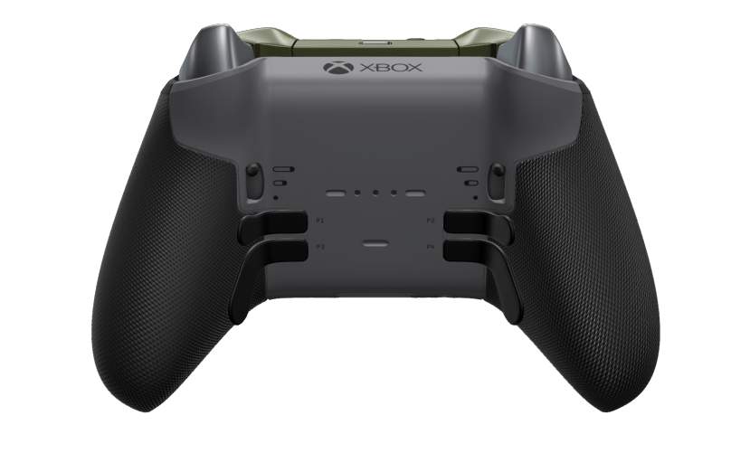 Xbox Elite Wireless Controller Series 2 - Core - Corps: Nocturnal Green + poignées caoutchoutées, BMD: À facettes, Storm Gray (métal), Arrière: Storm Gray + poignées caoutchoutées