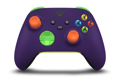 Xbox Wireless Controller - 機身: 星雲紫, 方向鍵: 疾速綠, 搖桿: 熱帶橘