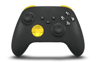 Xbox 無線控制器 - Hoofdtekst: Carbonzwart, D-Pads: Lighting Yellow, Duimsticks: Carbonzwart