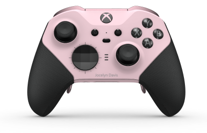 Xbox Elite Wireless Controller Series 2 - Core - Korpus: Soft Pink + Rubberized Grips, Pad kierunkowy: Wersja wklęsła, węglowa czerń (wariant metaliczny), Tył: Soft Pink + Rubberized Grips