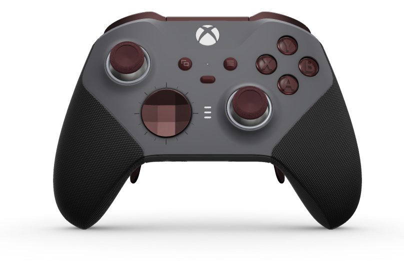 Xbox Elite Wireless Controller Series 2 - Core - Body: Storm Gray + Rubberised Grips, D-pad: Faceted, Garnet Red (Metal), Back: Storm Gray + Rubberised Grips