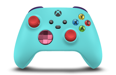 Xbox Wireless Controller - Body: Glacier Blue, D-Pads: Deep Pink (Metallic), Thumbsticks: Pulse Red