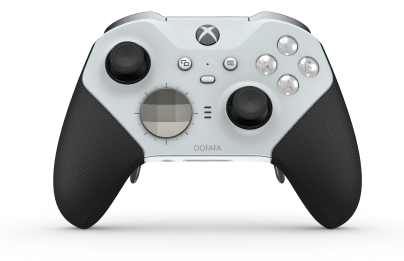 Xbox Elite Wireless Controller Series 2 - Core - Korpus: Robot White + Rubberized Grips, Pad kierunkowy: Wersja wklęsła, świetliste srebrno (wariant metaliczny), Tył: Robot White + Rubberized Grips