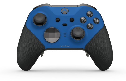 Manette sans fil Xbox Elite Series 2 - Core - Behuizing voorzijde: Shockblauw + rubberen handvatten, D-pad: Facet, Storm Gray (Metal), Behuizing achterzijde: Carbonzwart + rubberen handvatten