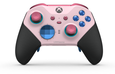 Xbox Elite draadloze controller Series 2 - Core - Body: Soft Pink + Rubberised Grips, D-pad: Facet, Photon Blue (Metal), Back: Soft Pink + Rubberised Grips