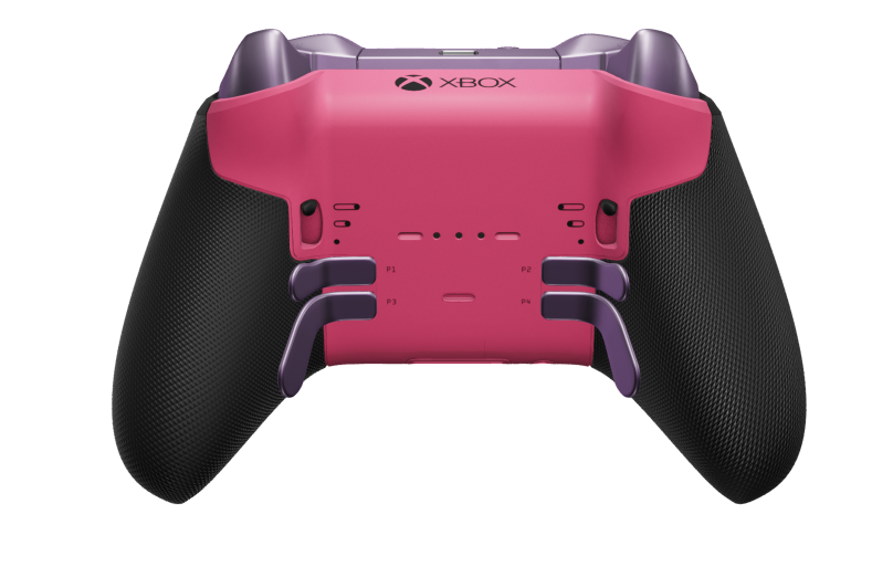 Xbox Elite Wireless Controller Series 2 - Core - 몸체: 딥 핑크 + 고무 코팅 그립, 방향 패드: 패싯, 소프트 퍼플(메탈), 뒤로: 딥 핑크 + 고무 코팅 그립