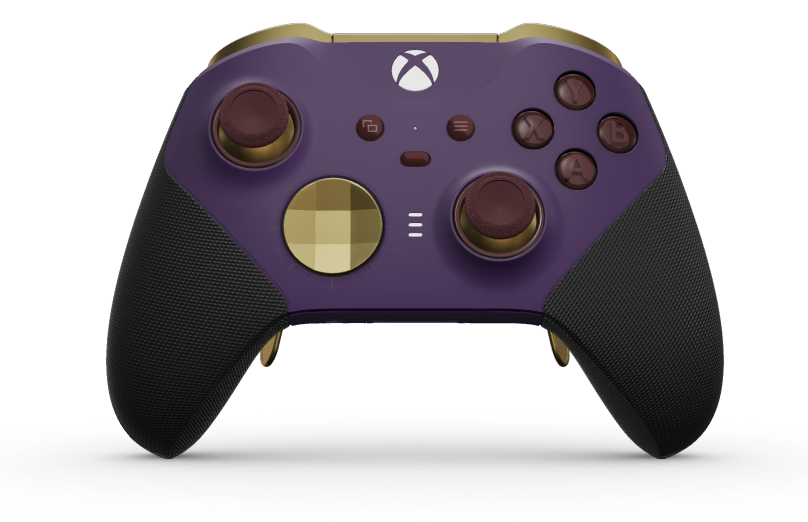 Xbox Elite Wireless Controller Series 2 - Core - Body: Astral Purple + Rubberized Grips, D-pad: Faceted, Hero Gold (Metal), Back: Astral Purple + Rubberized Grips