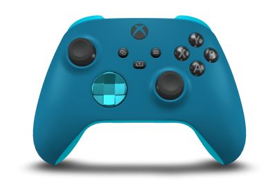 Xbox Wireless Controller - Corpo: Azul Mineral, Botões Direcionais: Azul Libélula (Metálico), Manípulos Analógicos: Preto Carbono