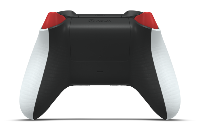 Xbox Wireless Controller - Framsida: Robotvit, Styrknappar: Kolsvart, Styrspakar: Eldröd